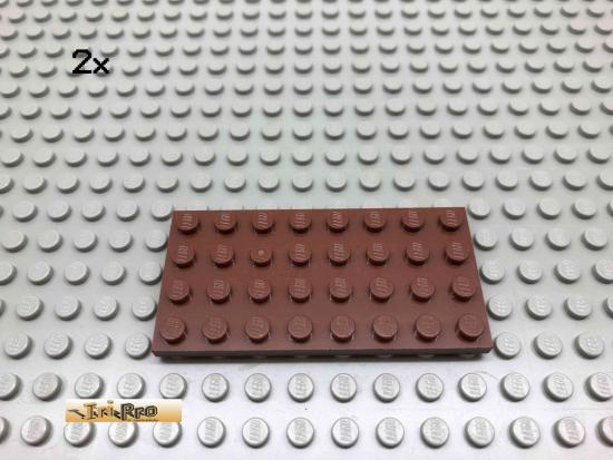 LEGO 2Stk 4x8 Platte Brick Rotbraun, Reddish Brown 3035 6