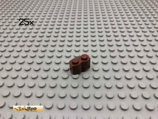 LEGO 25Stk 1x2 Palisadensteine Brick Rotbraun, Reddish Brown 30136 177