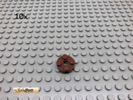 LEGO 10Stk 2x2 Platte rund Brick Rotbraun, Reddish Brown 4032 65