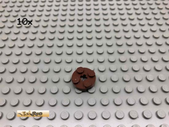 LEGO 10Stk 2x2 Platte rund  Brick Rotbraun, Reddish Brown 4032 121