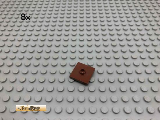 LEGO 8Stk 2x2 Fliese mit 1 Noppe mittig Brick Rotbraun, Reddish Brown 87580 114