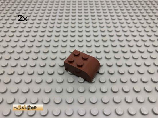 LEGO 2Stk 2x3 Bausteine abgerundet Rotbraun, Reddish Brown 6215 216