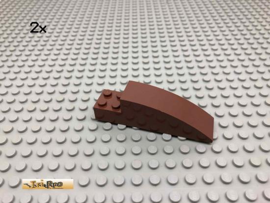 LEGO 2Stk 8x2x2 Bogenstein Schrgstein Rotbraun, Reddish Brown 41766 214