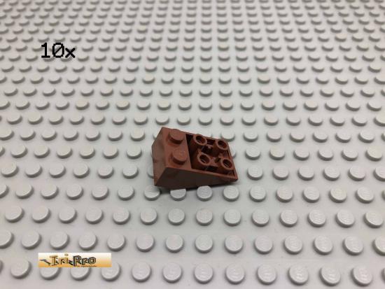 LEGO 10Stk 2x3 33 Dachsteine negativ Rotbraun, Reddish Brown 3747 210