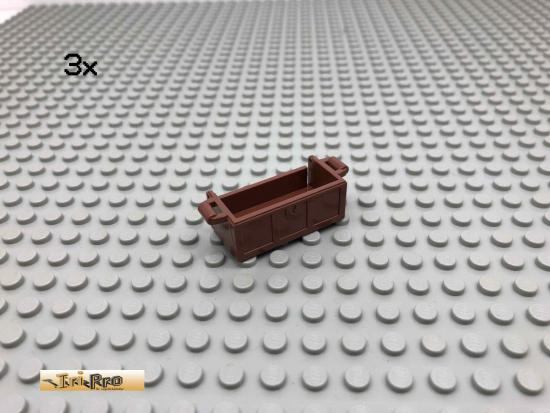 LEGO 3Stk Schatzkiste ohne Deckel Brick Rotbraun, Reddish Brown 4738 195