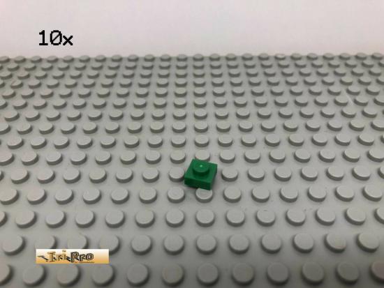 LEGO 10Stk 1x1 Platte Plate Grn, Green 3024 109