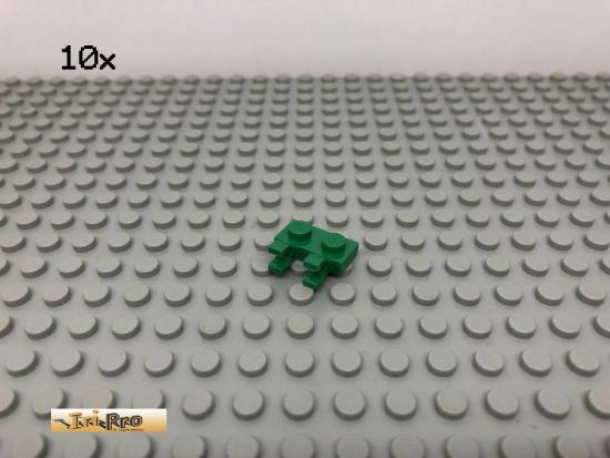 LEGO 10Stk 1x2 Platte Plate  mit 2 Clips horizontal Grn, Green 60470 97