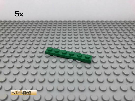 LEGO 5Stk 1x6 Platte Plate Grn, Green 3666 82