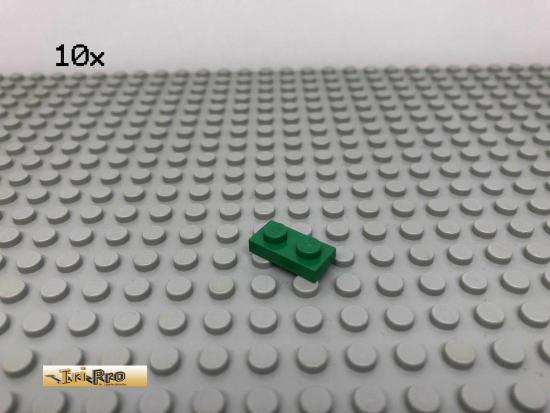 LEGO 10Stk 1x2 Platte Plate Grn, Green 3023 85