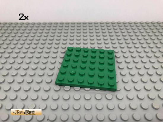 LEGO 2Stk 6x6 Platte Plate Basic Grn, Green 3958 226