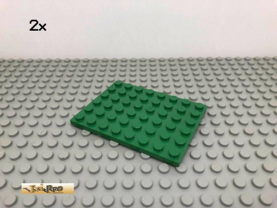 LEGO 2Stk 6x8 Platte Plate Basic Grn, Green 3036 227