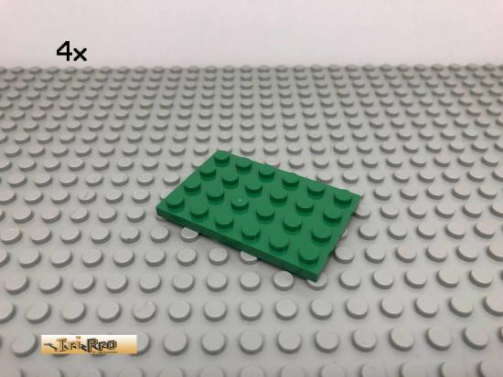 LEGO 4Stk 4x6 Platte Plate Basic Grn, Green 3032 222