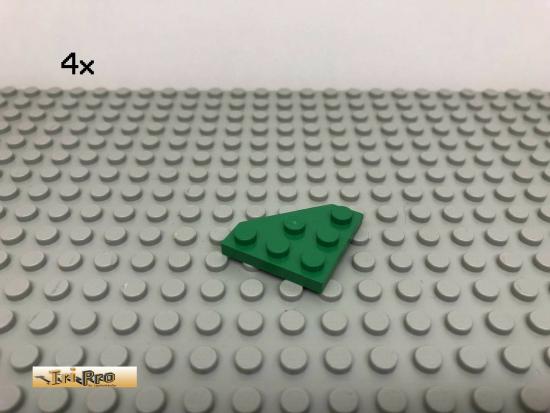 LEGO 4Stk 3x3 Platte Eck schrg Grn, Green 2450 211