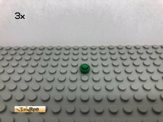 LEGO 3Stk 1x1 Platte rund flach Grn, Green 4073 185