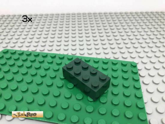 LEGO 3Stk 2x4 Basic Stein Dunkelgrn, Dark Green 3001 54