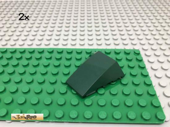 LEGO 2Stk 4x4x1 Keilstein Schrgstein Dunkelgrn, Dark Green 47753 48