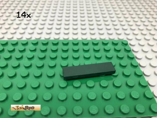 LEGO 14Stk 1x4 Platte Plate Fliese Dunkelgrn, Dark Green 2431 1