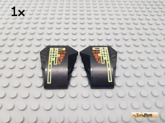 LEGO 1Stk Keilstein / Flgel 4x4 links + rechts schwarz beklebt 47753pb018