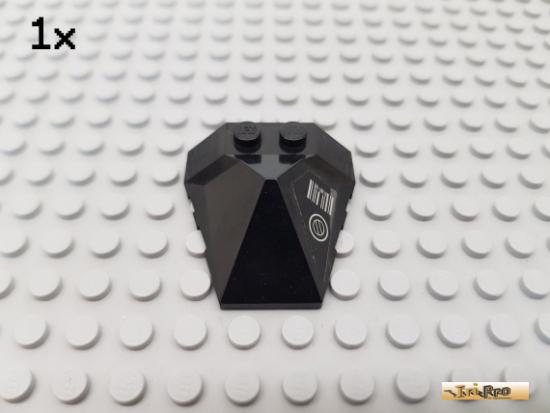 LEGO 1Stk Keilstein / Flgel 4x4 schwarz beklebt 47757