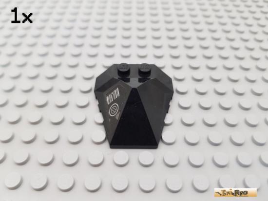 LEGO 1Stk Keilstein / Flgel 4x4 schwarz beklebt 47757