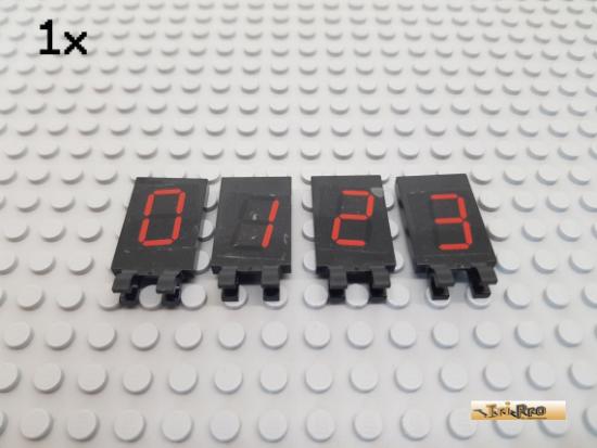 LEGO 1Stk Fliese / Fahne mit Clip 2x3 4-teilig schwarz beklebt 30350pb014