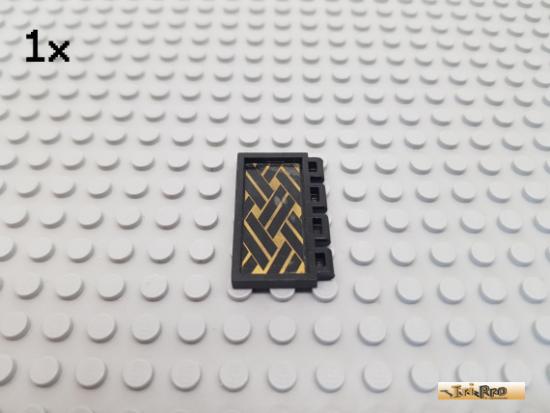 LEGO 1Stk Platte / Klappe / Scharnier 2x4 schwarz beklebt 2873