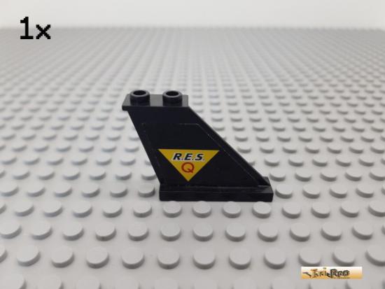 LEGO 1Stk Heckflgel / Flgel / Flugzeug 1x3x4 schwarz beklebt 2340pb015