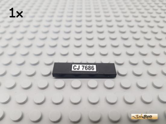 LEGO 1Stk Fliese / Kachel 1x4 schwarz beklebt 2431