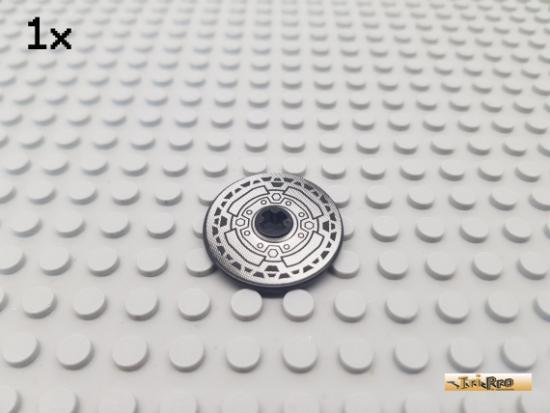 LEGO 1Stk Disc / Scheibe 3x3 schwarz beklebt 2958