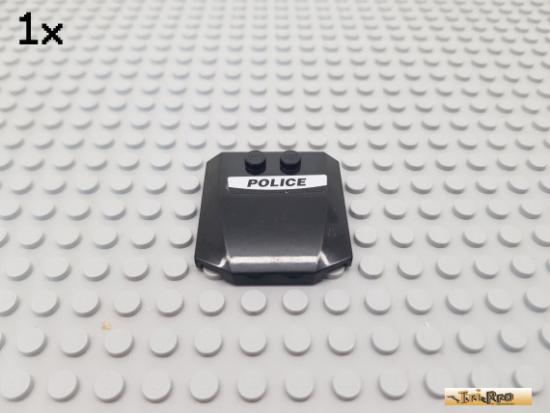 LEGO 1Stk Platte / Motorhaube 4x4 schwarz beklebt 45677