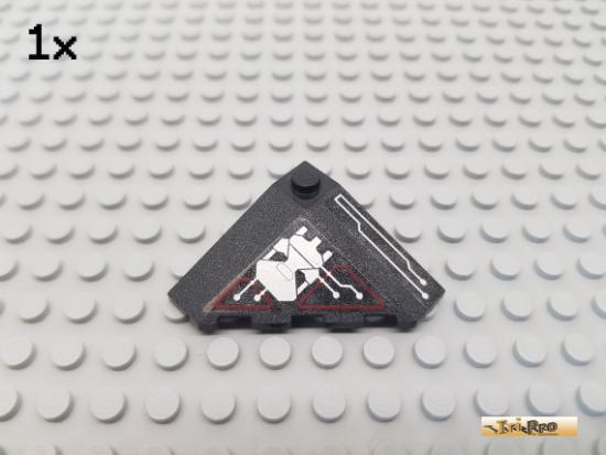 LEGO 1Stk Dachstein / Ecke 4x4 schwarz beklebt 43708pb01R