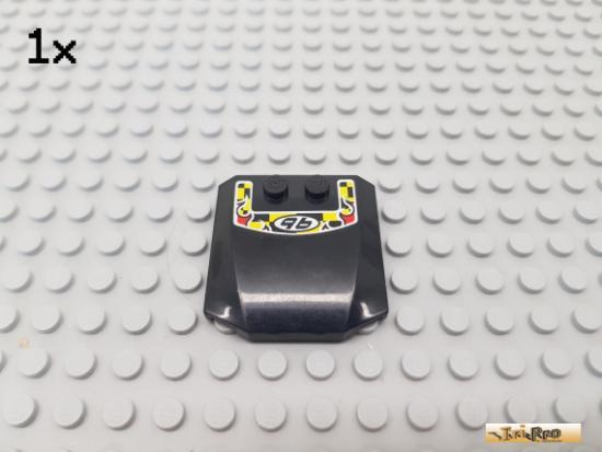 LEGO 1Stk Platte / Motorhaube 4x4 schwarz beklebt 45677