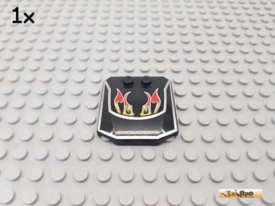 LEGO 1Stk Platte / Motorhaube 4x4 schwarz bedruckt 45677px2