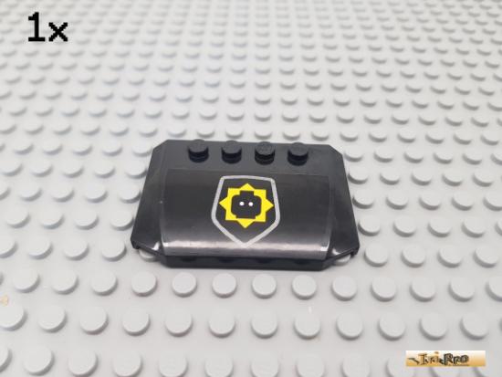 LEGO 1Stk Platte / Motorhaube 4x6 schwarz beklebt 52031