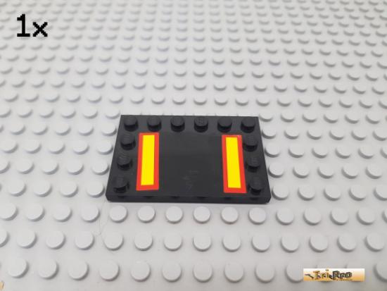 LEGO 1Stk Fliese / Platte 4x6 schwarz beklebt 6180