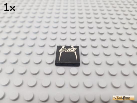 LEGO 1Stk Fliese / Kachel 2x2 schwarz beklebt 3068