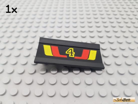 LEGO 1Stk Technic Paneel / Verkleidung schwarz bedruckt 2440pb002