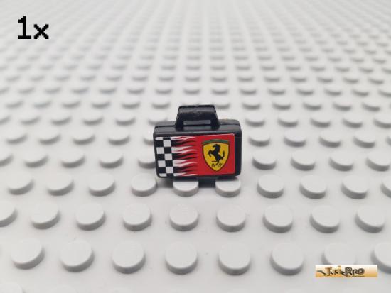 LEGO 1Stk Koffer / Minifigures / Ferrari schwarz beklebt 4449pb01