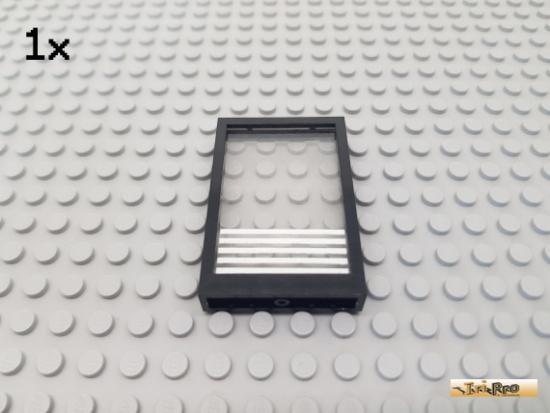 LEGO 1Stk Fenster / Fensterrahmen 1x4x5 schwarz beklebt 2493p01