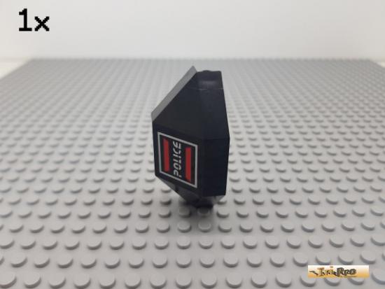 LEGO 1Stk Paneel / Ecke 3x3x6 schwarz beklebt 2468pb02