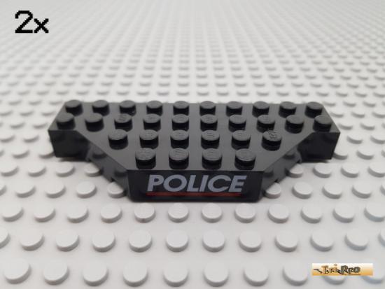 LEGO 2Stk Stein / Platte 4x10 schwarz bedruckt police 30181px1