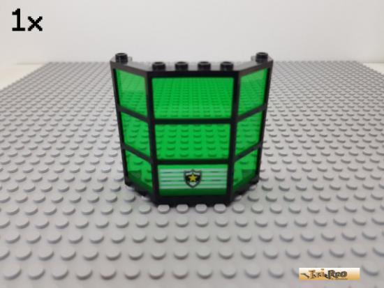 LEGO 1Stk Fenster / Ecke / Paneel 3x8x6 schwarz bedruckt 30185c05pb01