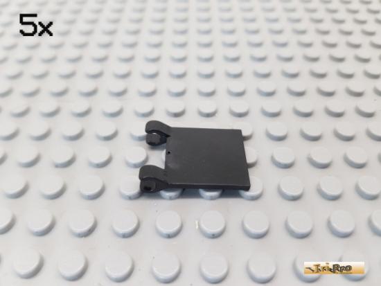 LEGO 5Stk Fahne / Flagge mit 2 Clips 2x2 schwarz 2335