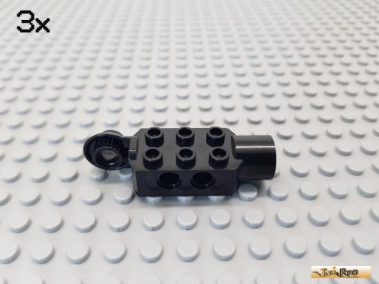 LEGO 3Stk Technic Stein 2x3 / Gelenk / Rotation schwarz 47432