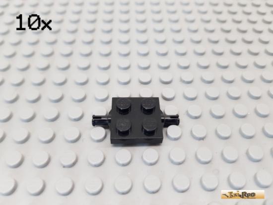 LEGO 10Stk Platte / Achslatte 2x2 schwarz 4600