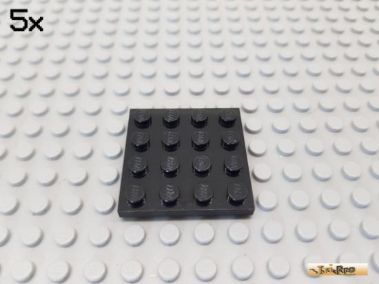 LEGO 5Stk Platte Basic 4x4 schwarz 3031