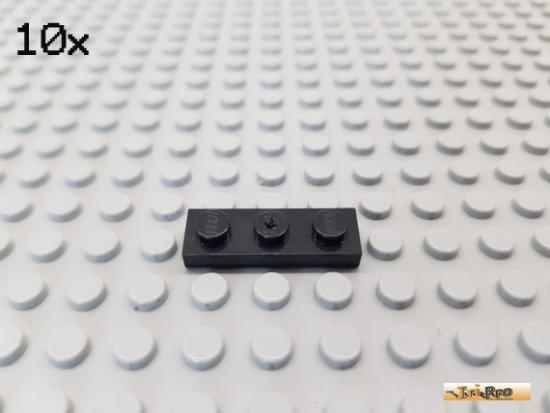 LEGO 10Stk Platte Basic 1x3 schwarz 3623