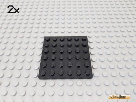 LEGO 2Stk Platte Basic 6x6 schwarz 3958