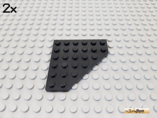 LEGO 2Stk Platte Basic 6x6 / Ecke schwarz 6106