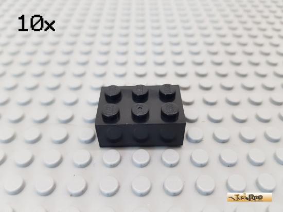 LEGO 10Stk Stein Basic 2x3 schwarz 3002